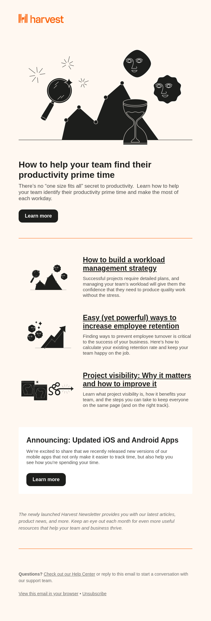 harvest's tips on how to build team productivity