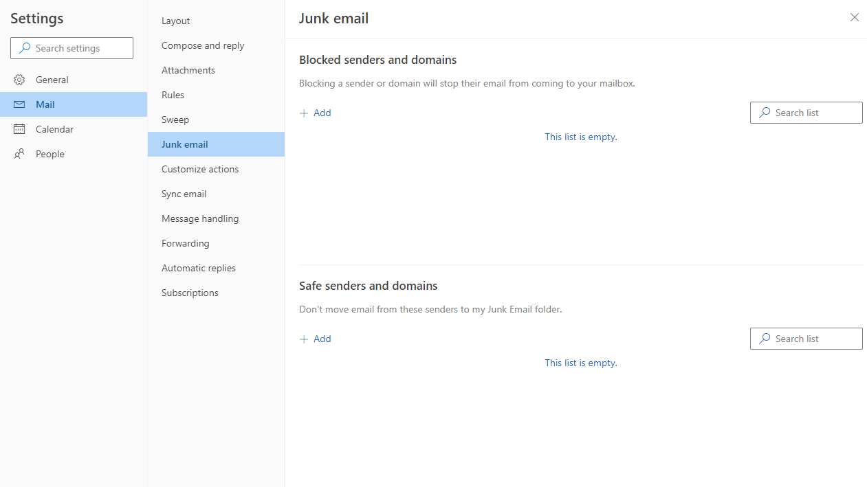 A picture showing how to insert the email address you want to add to safe senders in Outlook