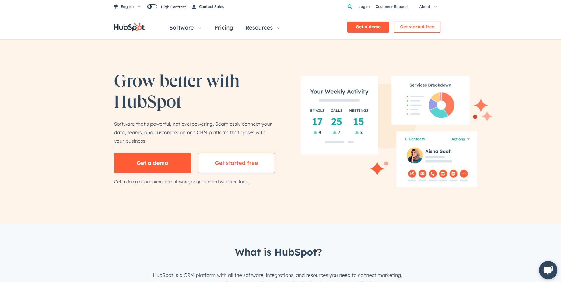 HubSpot homepage