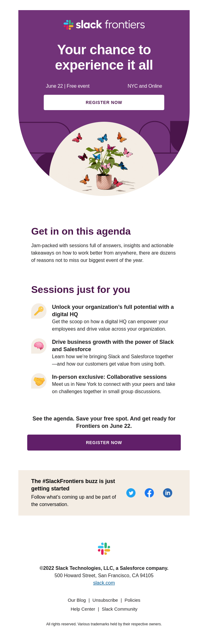 Slack event promotion email