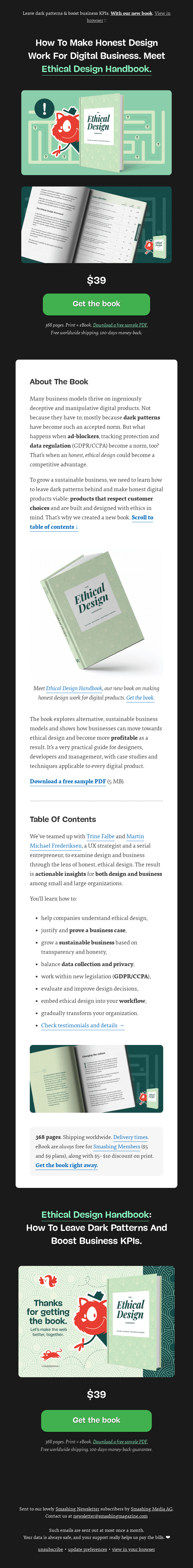 smashing magazine ebook promotion through email campaign