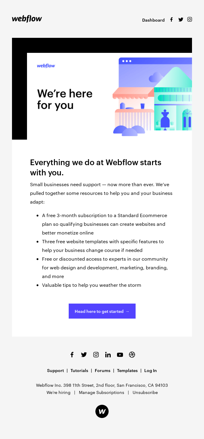 webflow b2b email marketing campaign with tips