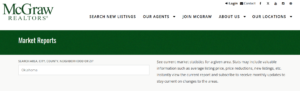 Mc Graw landing page example offering a free market report