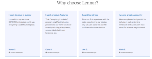 social proof on Lennar's page