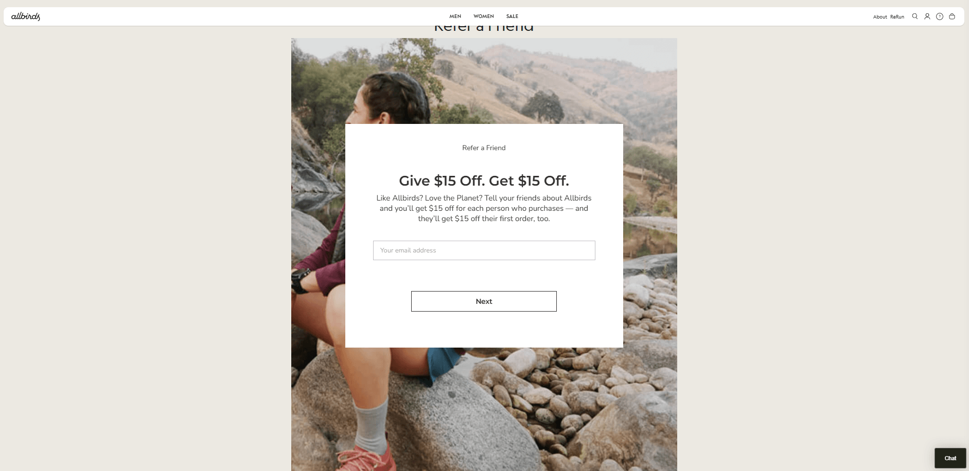 allbirds' referral program