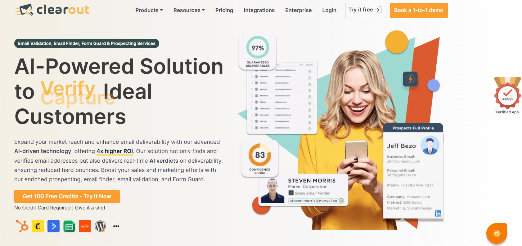 Clearout list cleaning tool homepage
