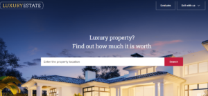 Luxury Estate landing page for property evaluation