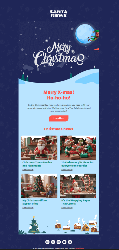 Christmas news email template