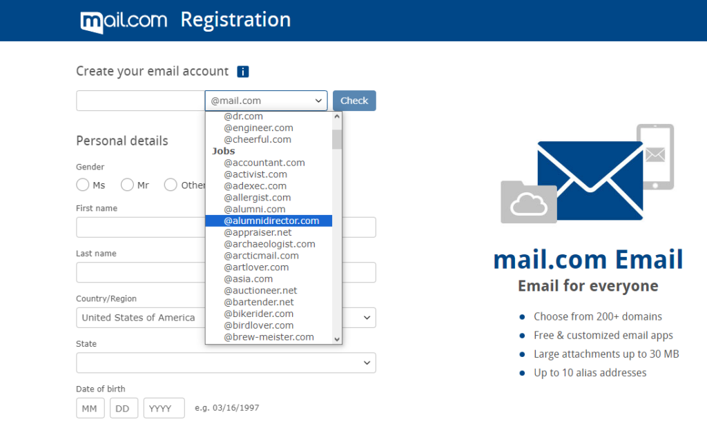 7 Free Email Domain Providers For 2024 Guide   Mail.com  1024x621 