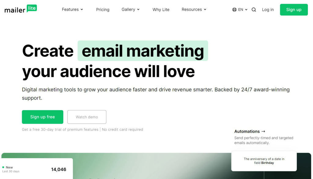 MailerLite email marketing service