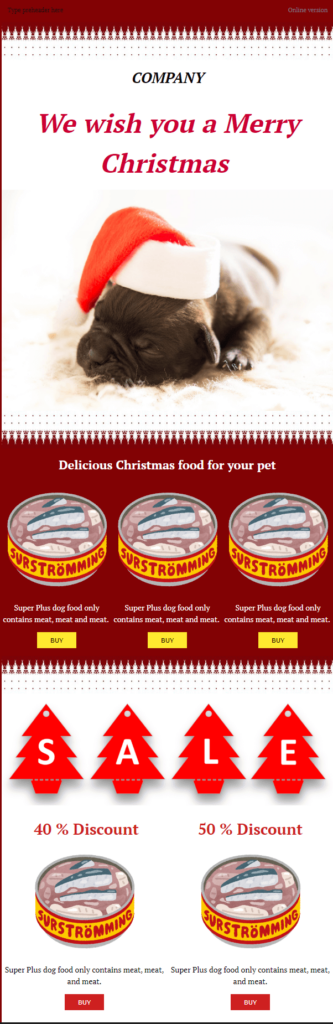 pet-friendly XMAS newsletter template