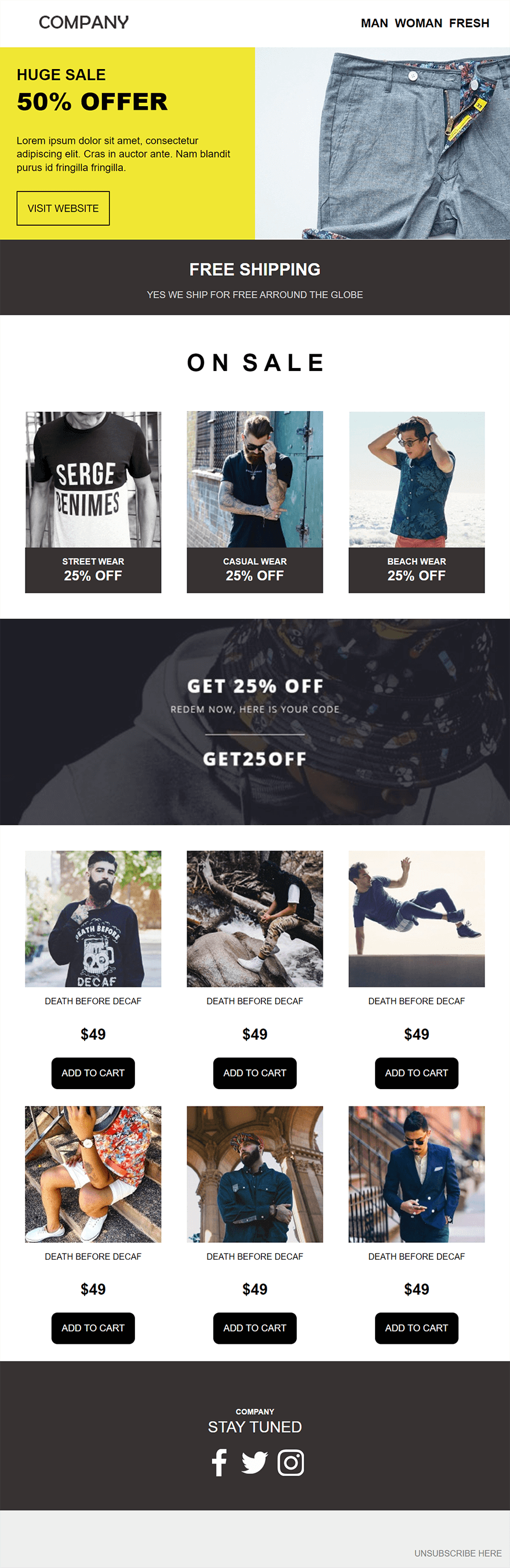 speicial offers email newsletter template for cyber monday by moosend