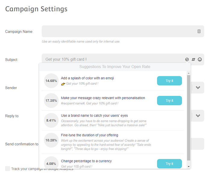 refine in-app feature in moosend's platform