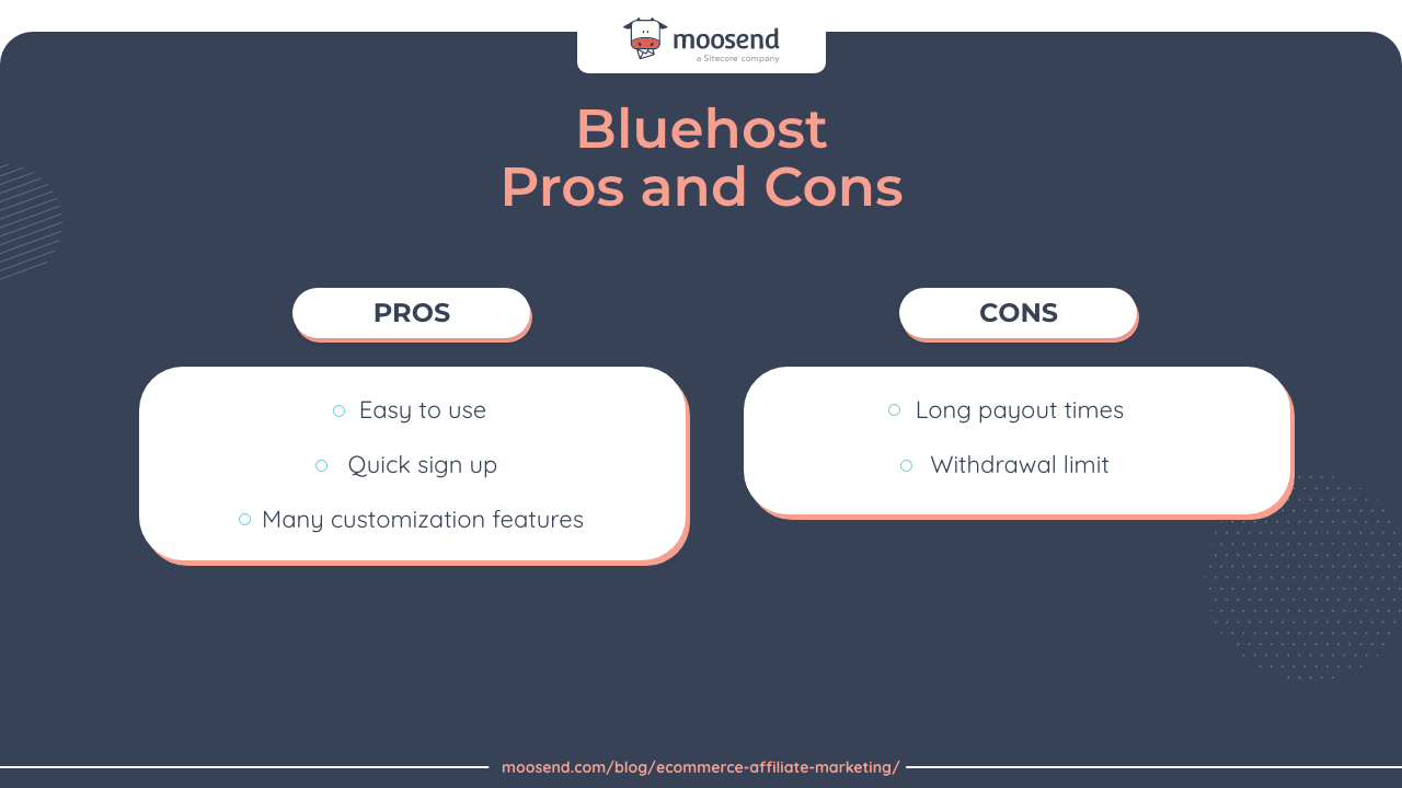 bluehost affiliate team pros and cons