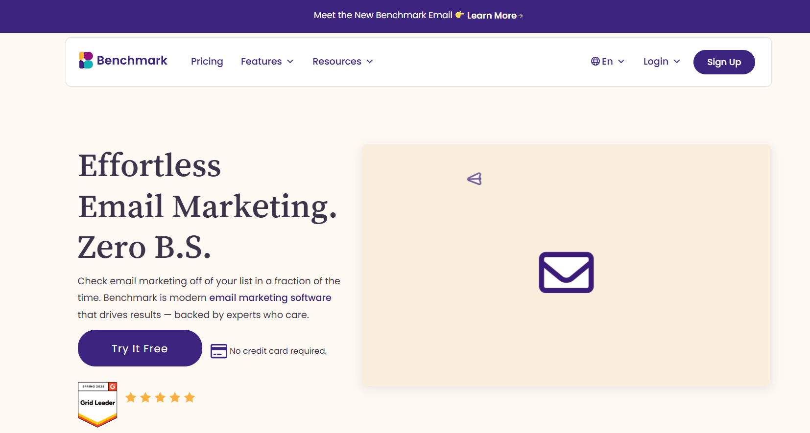 benchmark email home page