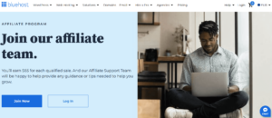 Bluehost's affiliate page