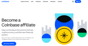 Coinbase's affiliate page