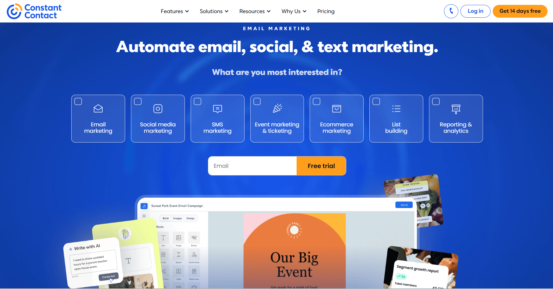 constant contact home page