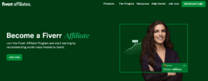 Fiverr Affiliates' page