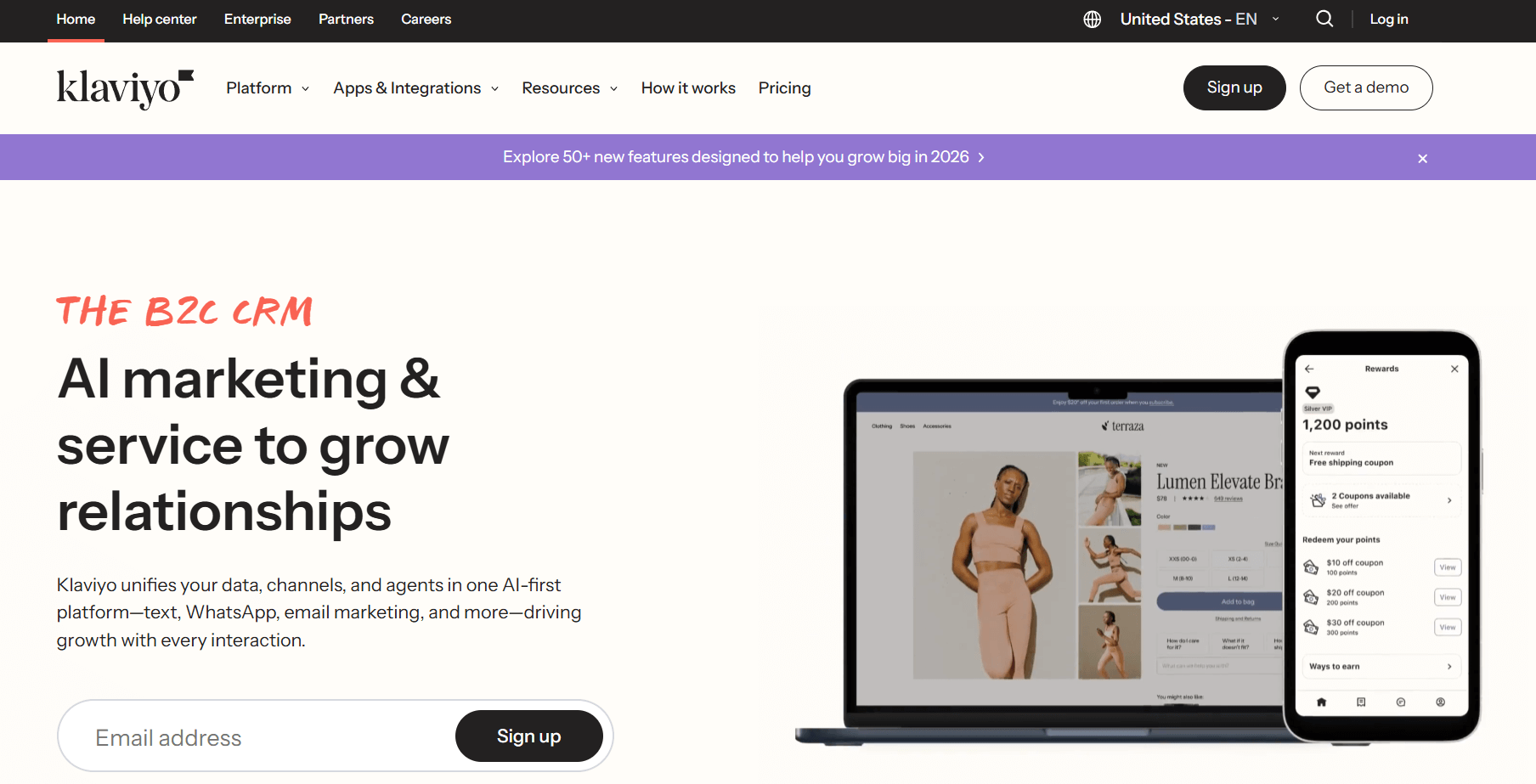 klaviyo home page