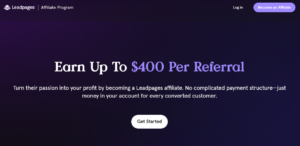 Leadpage's affiliate page