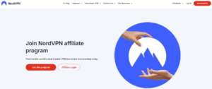 Nord VPN's affiliate page