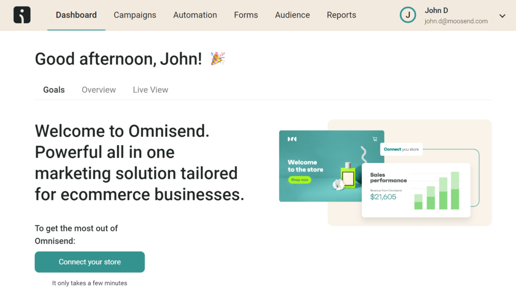 Omnisend eCommerce marketing tool