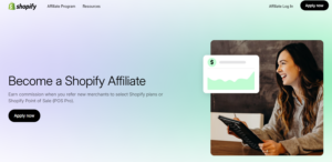 Shopify's affiliate page