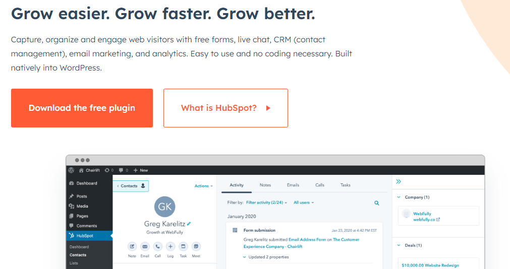 hubspot plugin for wordpress