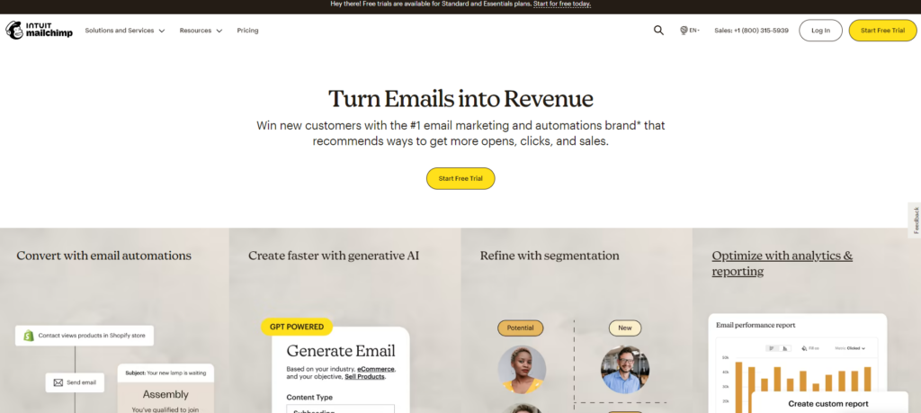 Mailchimp eCommerce email marketing solution