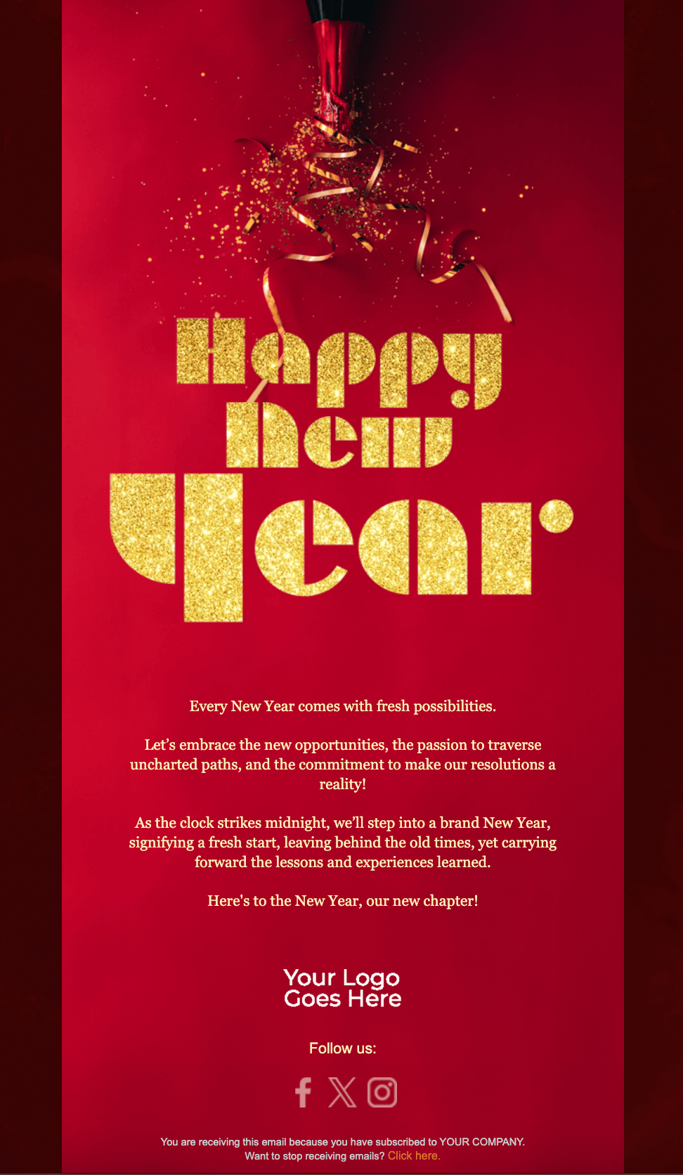 new year email template by moosend