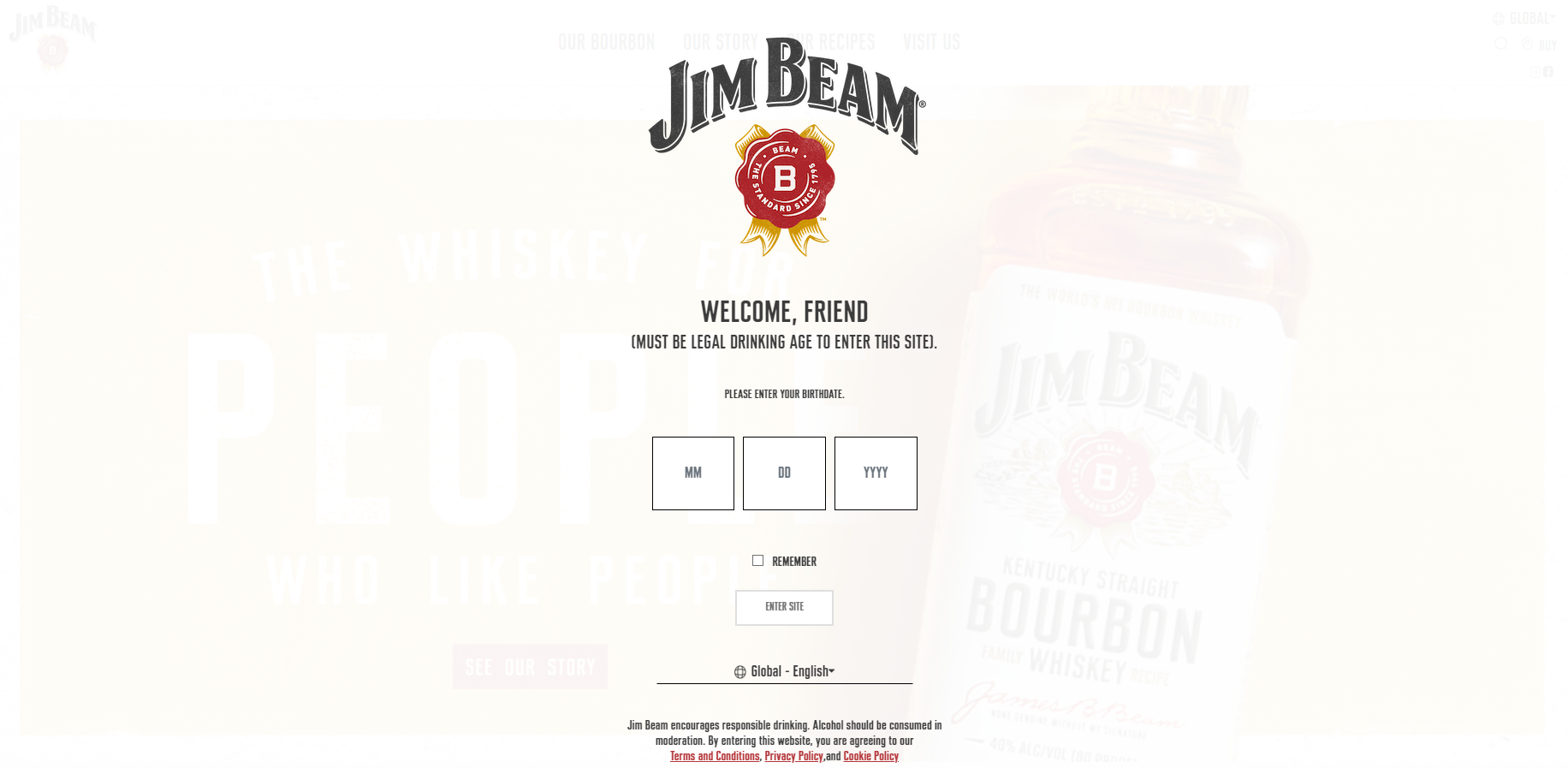 splash page example by Jim Beam