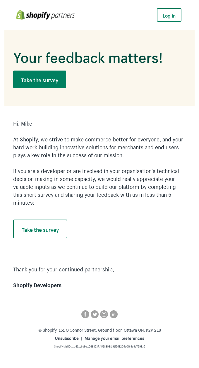 shopify feedback email campaign