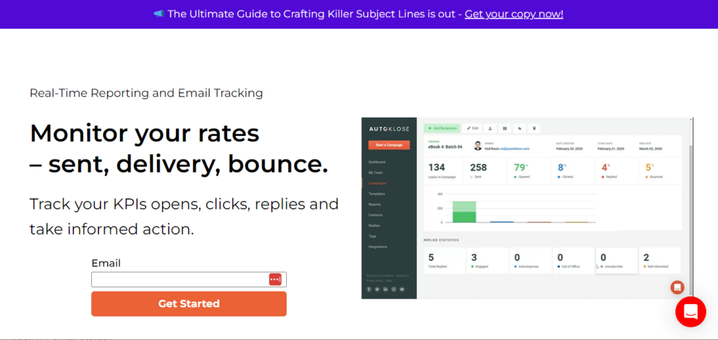 Autoklose email tracker