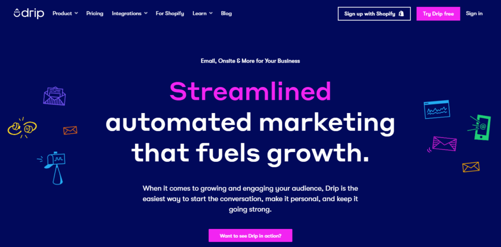 Drip Shopify email marketing software