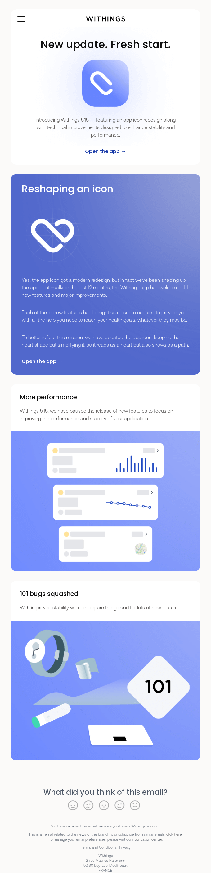 withings new updates email