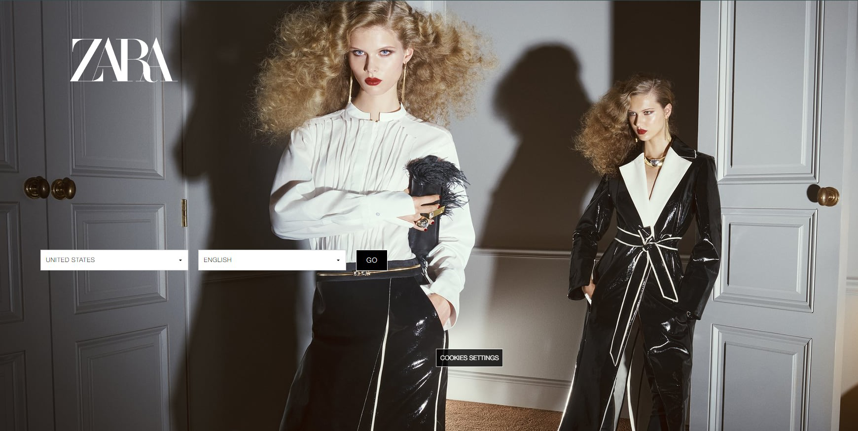 zara splash page example