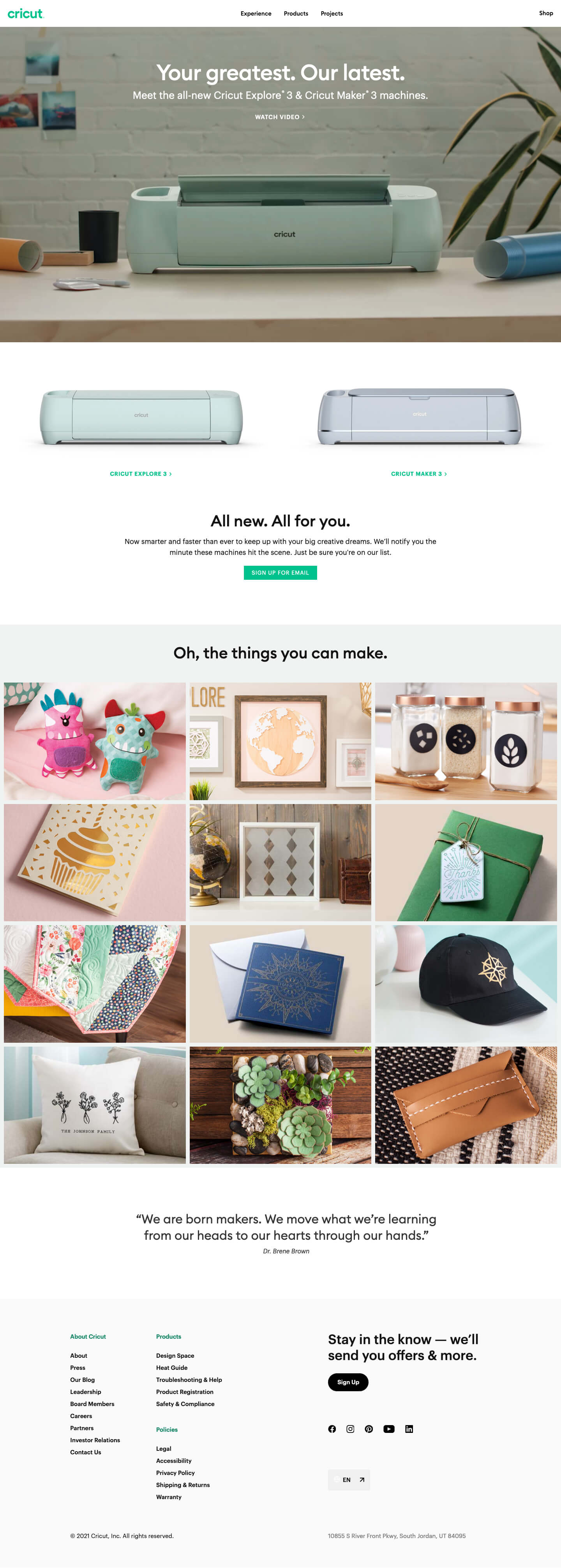 cricut landing page