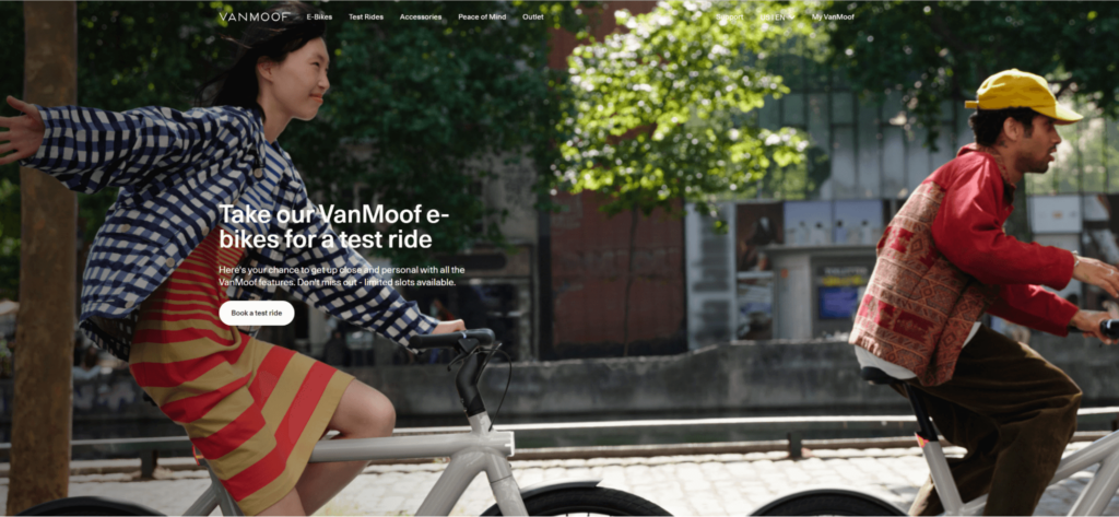 VANMOOF landing page example