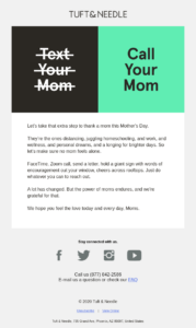 Tuft & Needle Mother's Day email