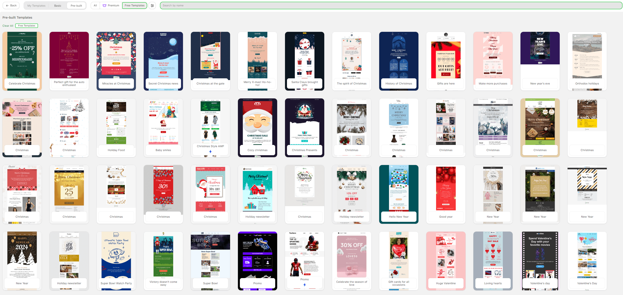 Stripo's template library