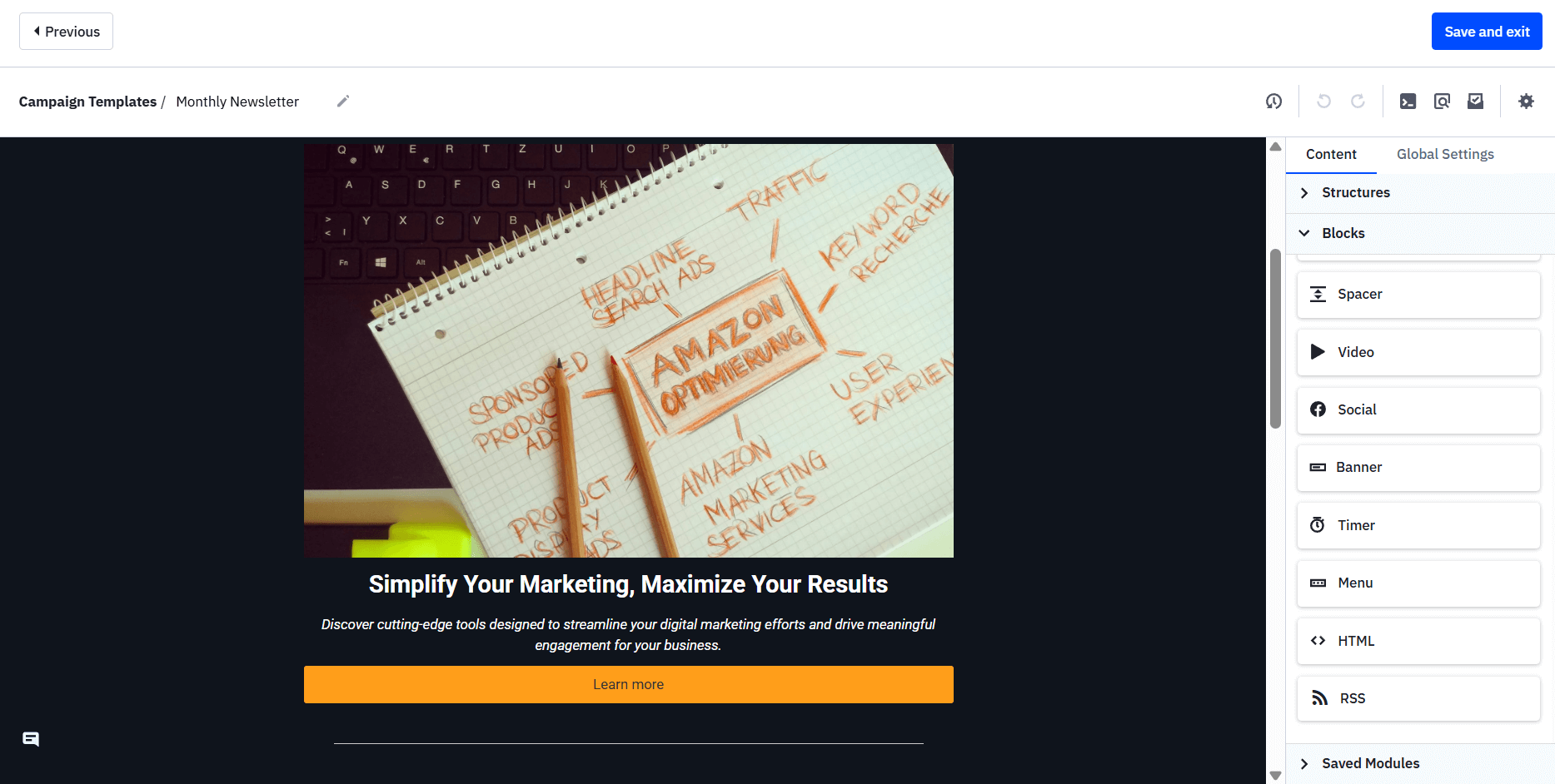activecampaign's template builder