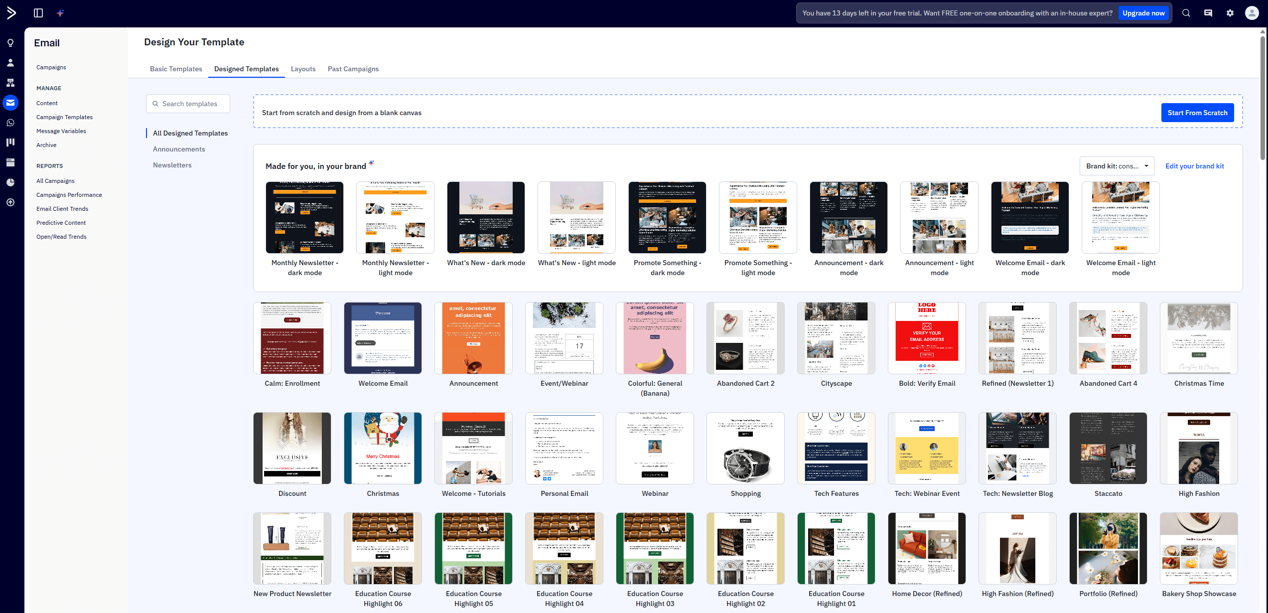 ActiveCampaign template library