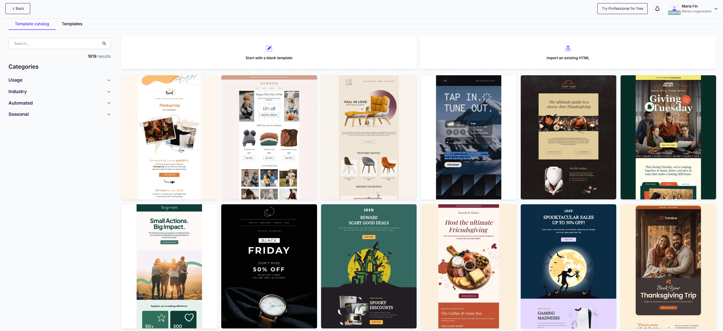 beefree's template library