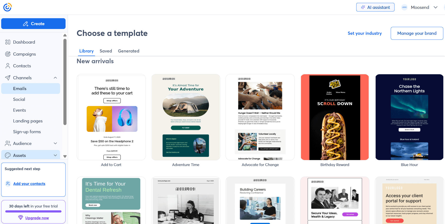 Constant Contact template library