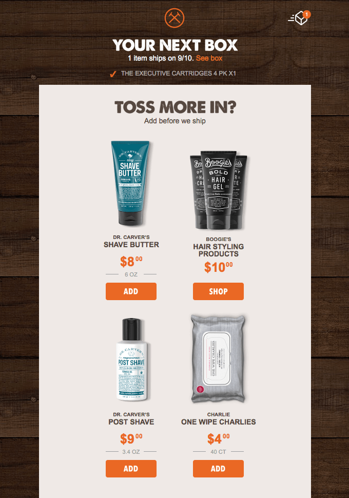 dollar shave club cross sell campaign