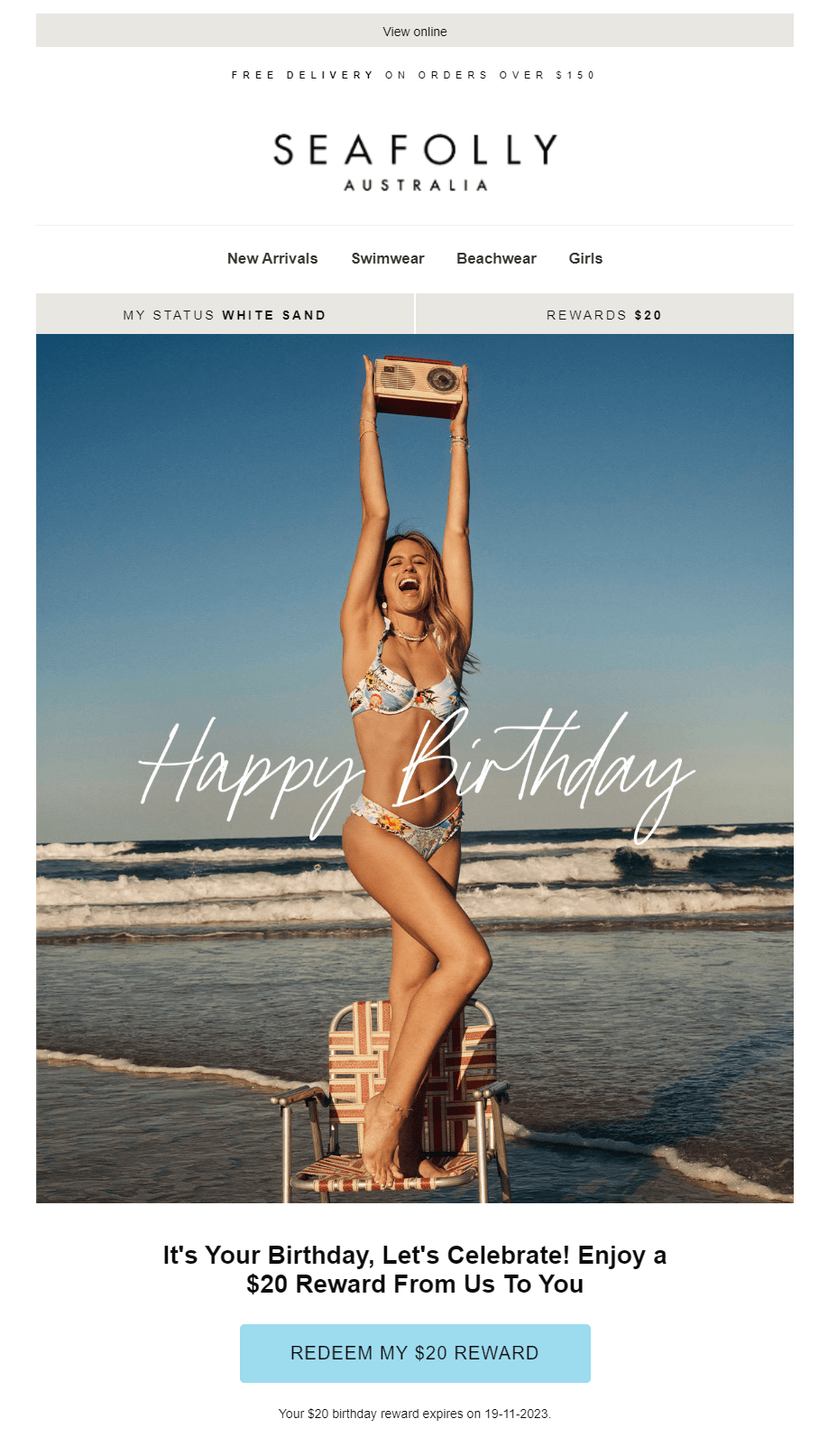 seafolly birthday email