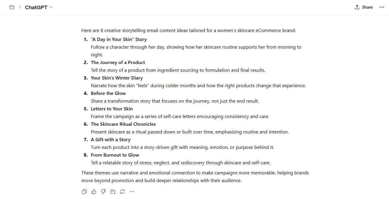 ChatGPT Creative storytelling themes prompt