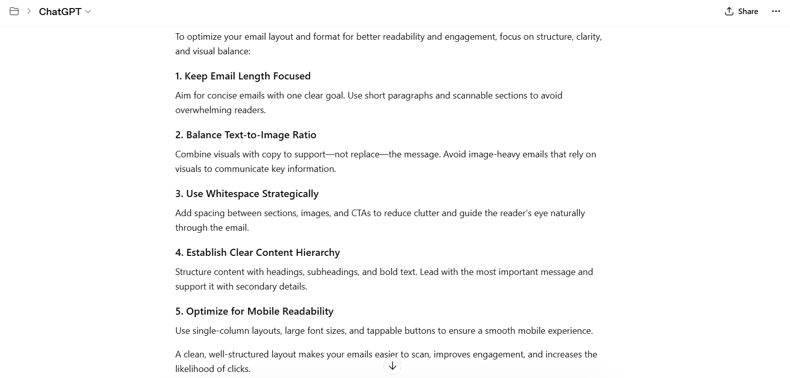 Chatgpt layout and format optimization prompt