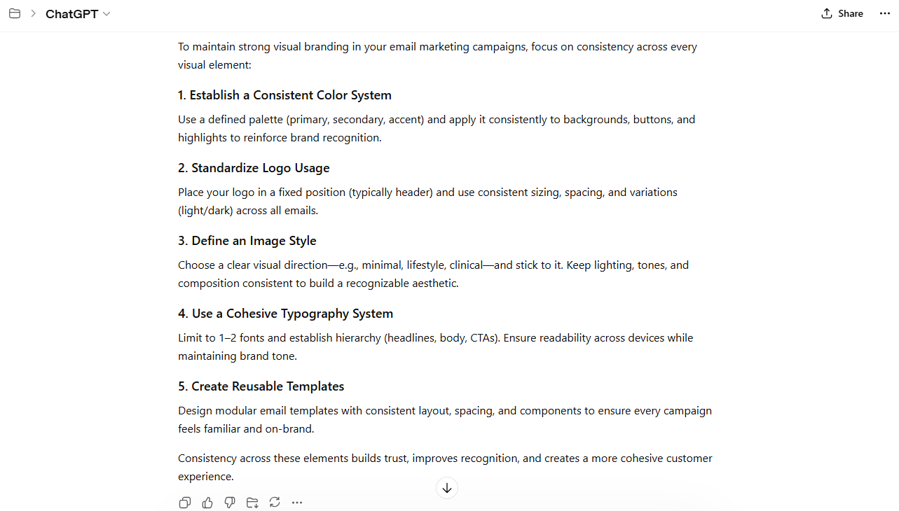 Chatgpt Visual branding strategies prompt